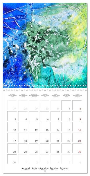 Produktbild: Emerald Waves - Watercolour experiments in green and blue (Wall Calendar 2026 12 &times; 12 Inch) CALVENDO 12 Month Wall Calendar