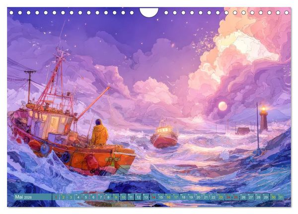 Produktbild: Am Wasser - Bei Sturm und Sonnenschein (Wandkalender 2026 DIN A4 quer), CALVENDO Monatskalender