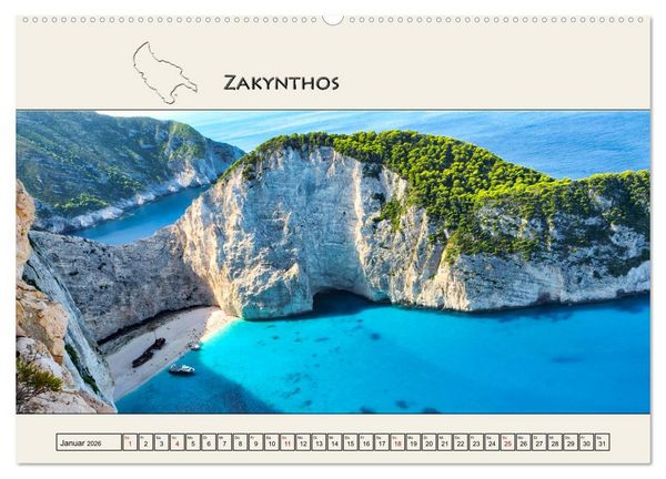 Produktbild: Reise durch die Griechische Inselwelt (Wandkalender 2026 DIN A2 quer), CALVENDO Monatskalender
