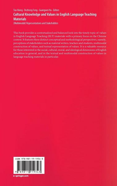 Produktbild: Cultural Knowledge and Values in English Language Teaching Materials