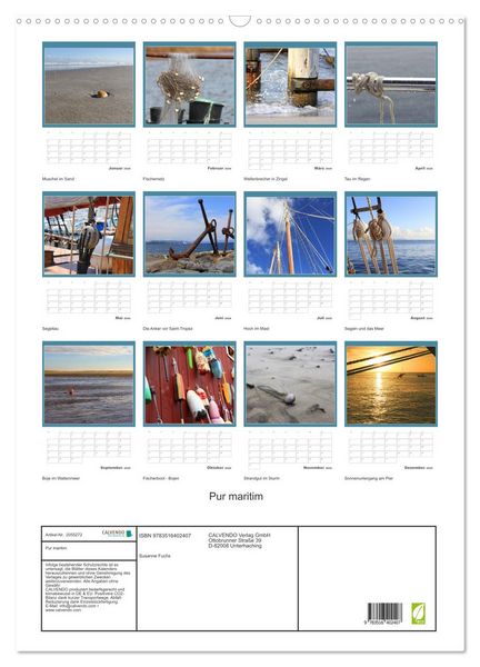 Produktbild: Pur maritim (Wandkalender 2026 DIN A2 hoch), CALVENDO Monatskalender