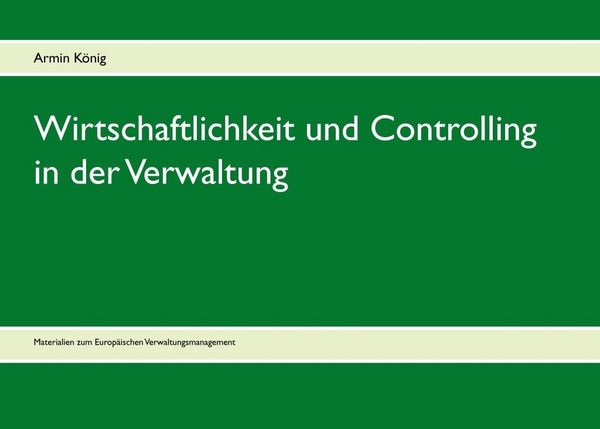 Produktbild: Wirtschaftlichkeit und Controlling in der Verwaltung