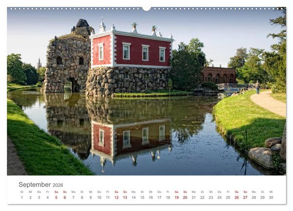 Produktbild: Dessau Design und ein sch&ouml;ner Park (hochwertiger Premium Wandkalender 2026 DIN A2 quer), Kunstdruck in Hochglanz
