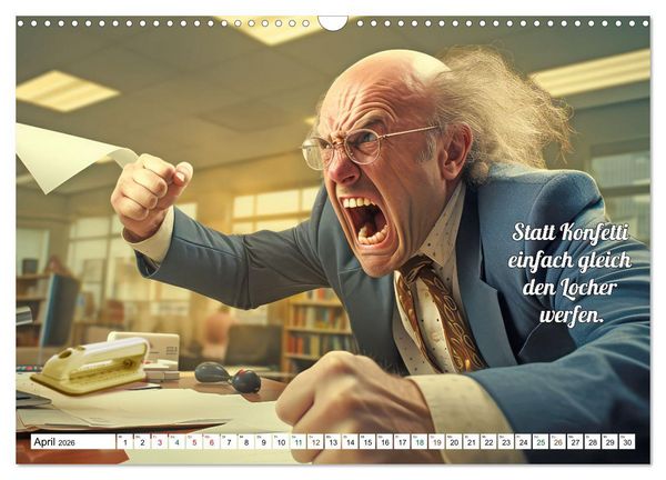 Produktbild: Spr&uuml;che mit Humor - KI-Bilder (Wandkalender 2026 DIN A3 quer), CALVENDO Monatskalender