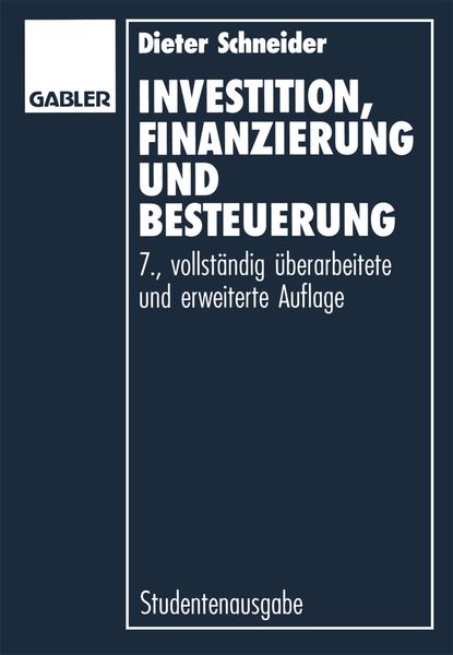 Produktbild: Investition, Finanzierung und Besteuerung