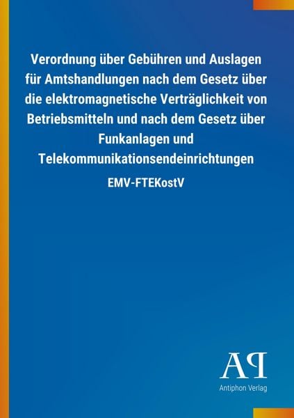 Produktbild: Verordnung &uuml;ber Geb&uuml;hren und Auslagen f&uuml;r Amtshandlungen nac