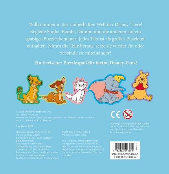 Produktbild: Disney Best of: Tierische Freunde - Mein Puzzleabenteuer