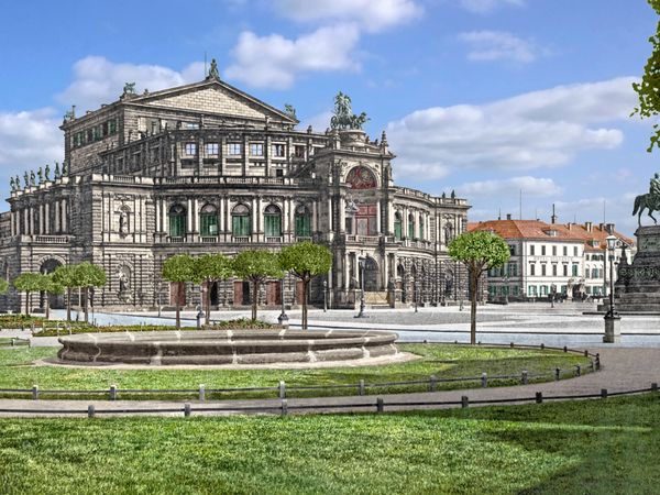 Produktbild: CALVENDO Puzzle Dresden - Semperoper 1900 | 1000 Teile Lege-Gr&ouml;&szlig;e 64x48cm Foto-Puzzle f&uuml;r gl&uuml;ckliche Stunden