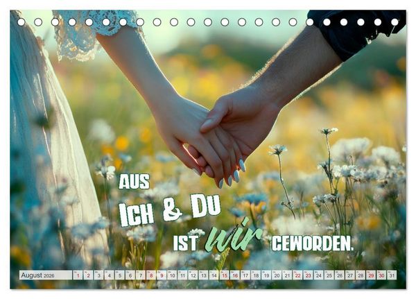 Produktbild: HERZENSSACHE Liebe und Dankbarkeit schenken (Tischkalender 2026 DIN A5 quer), CALVENDO Monatskalender