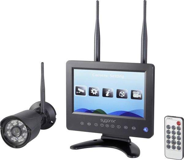 Sygonix SY-4548736 Funk-Überwachungskamera-Set 4-Kanal mit 1 Kamera 1280 x 720 Pixel 2.4GHz