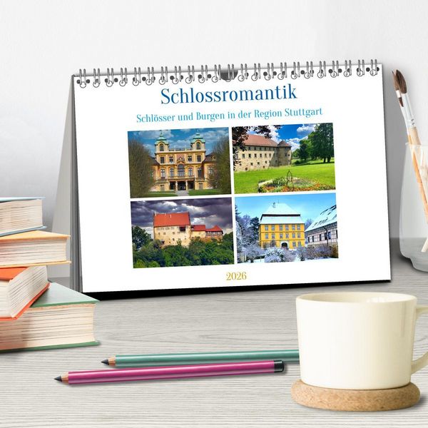 Produktbild: Schlossromantik (Tischkalender 2026 DIN A5 quer), CALVENDO Monatskalender