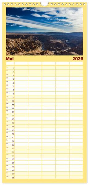 Produktbild: Familienplaner 2026 - Wildes Namibia mit 5 Spalten (Wandkalender, 21 x 45 cm) CALVENDO