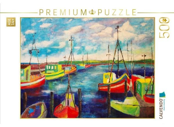 CALVENDO Puzzle Alter Hafen von Sassnitz auf der Insel Rügen | 500 Teile Lege-Größe 48 × 36 cm Foto-Puzzle für Erwachsene