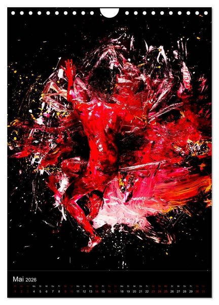 Produktbild: Farbakte - Action Paintings (Wandkalender 2026 DIN A4 hoch), CALVENDO Monatskalender