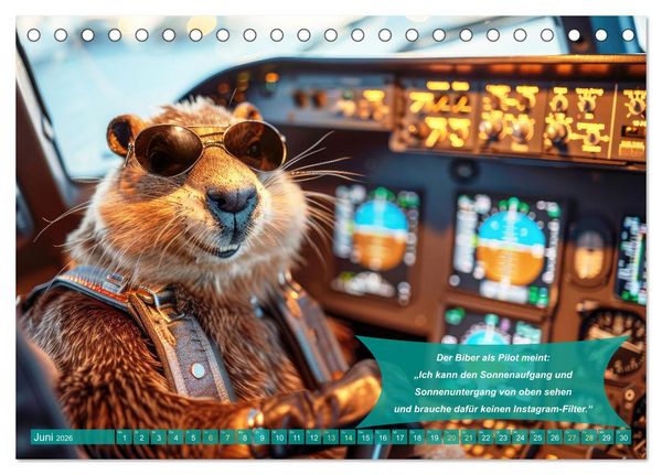 Produktbild: Der tierisch lustige Piloten-Kalender (Tischkalender 2026 DIN A5 quer), CALVENDO Monatskalender