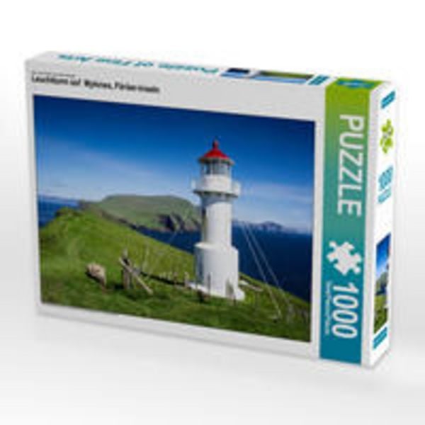 CALVENDO Puzzle Leuchtturm auf Mykines, Färöer-Inseln | 1000 Teile Lege-Größe 64x48cm Foto-Puzzle für glückliche Stunden