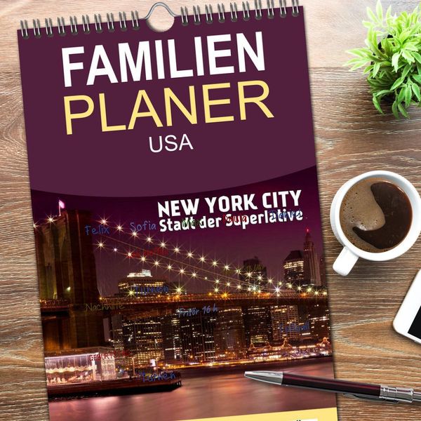 Produktbild: Familienplaner 2026 - NEW YORK CITY Stadt der Superlative mit 5 Spalten (Wandkalender, 21 x 45 cm) CALVENDO