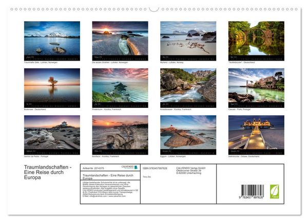 Produktbild: Traumlandschaften - Eine Reise durch Europa (hochwertiger Premium Wandkalender 2026 DIN A2 quer), Kunstdruck in Hochglanz