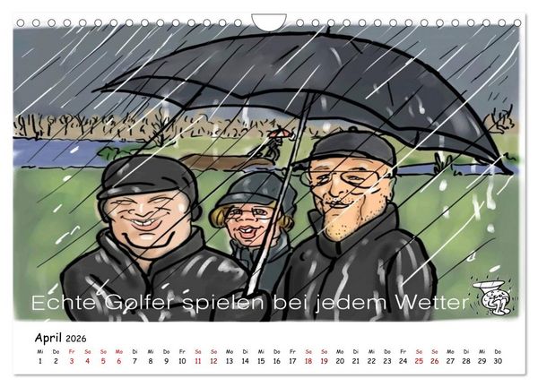 Produktbild: Golfkalender f&uuml;r Anf&auml;nger und alle die Spa&szlig; am Golfen haben (Wandkalender 2026 DIN A4 quer), CALVENDO Monatskalender