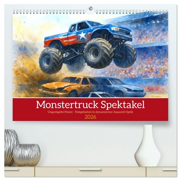 Produktbild: Monstertruck Spektakel (hochwertiger Premium Wandkalender 2026 DIN A2 quer), Kunstdruck in Hochglanz