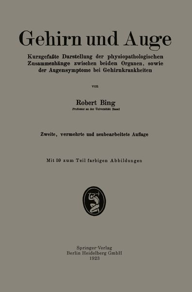 Gehirn und Auge, Taschenbuch von Robert Bing, Bergmann, J F, 9783662341568