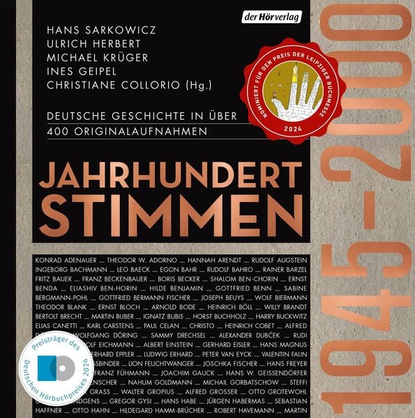 Produktbild: Jahrhundertstimmen 1945-2000 - Deutsche Geschichte in &uuml;ber 400 Originalaufnahmen
