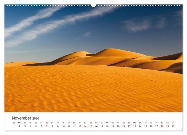 Produktbild: Die D&uuml;nen in der W&uuml;ste von Abu Dhabi (hochwertiger Premium Wandkalender 2026 DIN A2 quer), Kunstdruck in Hochglanz