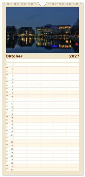 Produktbild: Familienplaner 2027 - K&ouml;ln bei Nacht mit 5 Spalten (Wandkalender, 21 x 45 cm) CALVENDO