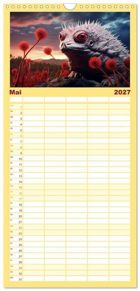 Produktbild: Familienplaner 2027 - Galaktische Wesen mit 5 Spalten (Wandkalender, 21 x 45 cm) CALVENDO