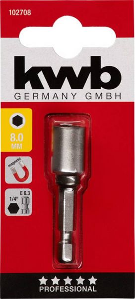 Produktbild: Kwb 102708 Steckschl&uuml;sseleinsatz 8mm 1 St&uuml;ck Sechskant