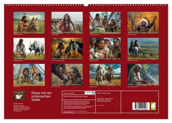 Produktbild: Reise mit der indianischen Seele (hochwertiger Premium Wandkalender 2026 DIN A2 quer), Kunstdruck in Hochglanz
