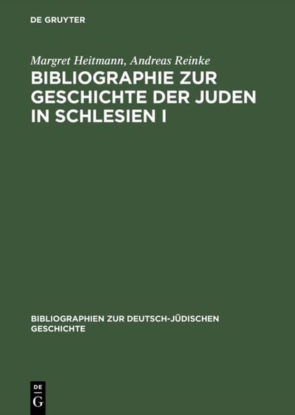 Produktbild: Bibliographie zur Geschichte der Juden in Schlesien I
