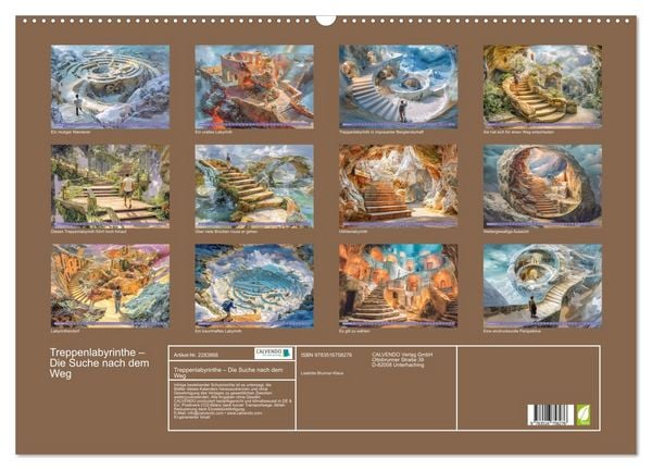Produktbild: Treppenlabyrinthe &ndash; Die Suche nach dem Weg (Wandkalender 2027 DIN A2 quer), CALVENDO Monatskalender