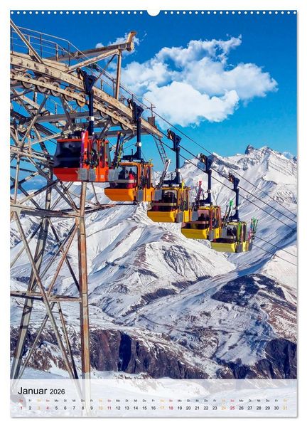 Produktbild: Nervenkitzel Seilbahn (hochwertiger Premium Wandkalender 2026 DIN A2 hoch), Kunstdruck in Hochglanz