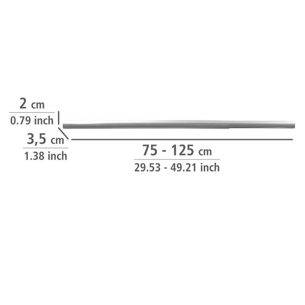 Produktbild: Teleskop-Duschschiene Mod. Era Chrom 75-125 cm, f&uuml;r Duschvorh&auml;nge