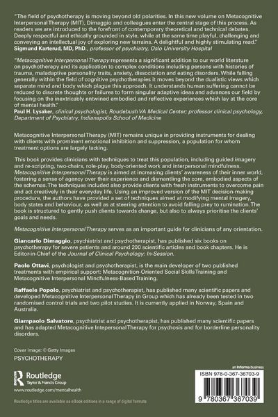 Produktbild: Metacognitive Interpersonal Therapy