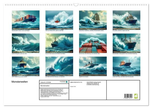 Produktbild: Monsterwellen (Wandkalender 2026 DIN A2 quer), CALVENDO Monatskalender