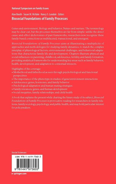 Produktbild: Biosocial Foundations of Family Processes