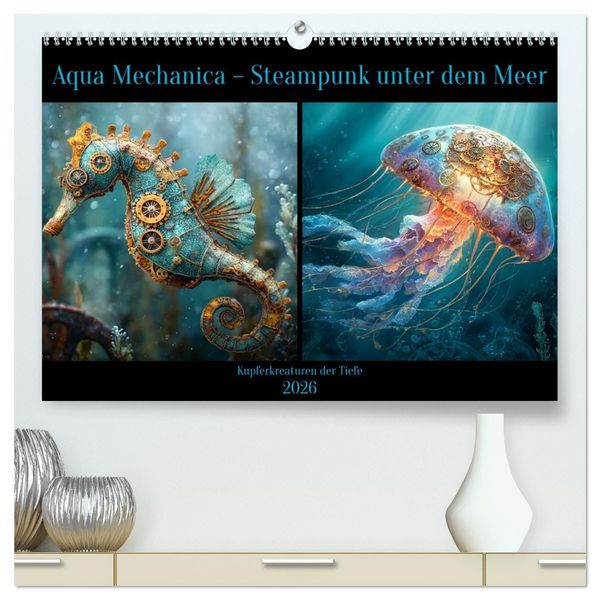 Produktbild: Aqua Mechanica &ndash; Steampunk unter dem Meer (hochwertiger Premium Wandkalender 2026 DIN A2 quer), Kunstdruck in Hochglanz