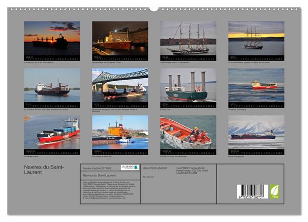 Produktbild: Navires du Saint-Laurent (Calendrier mural 2026 DIN A2 vertical) calendrier de bureau