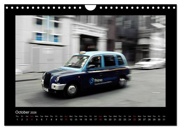 Produktbild: Taxis in London / UK-Version (Wall Calendar 2026 DIN A4 landscape), CALVENDO 12 Month Wall Calendar