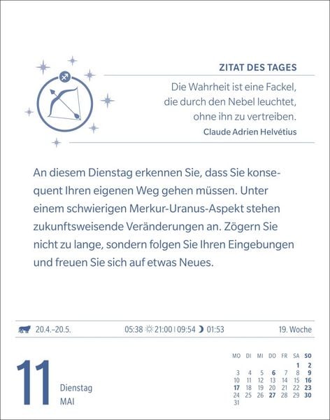Produktbild: Sch&uuml;tze Sternzeichenkalender 2027 - Tagesabrei&szlig;kalender - Ihr Horoskop f&uuml;r jeden Tag