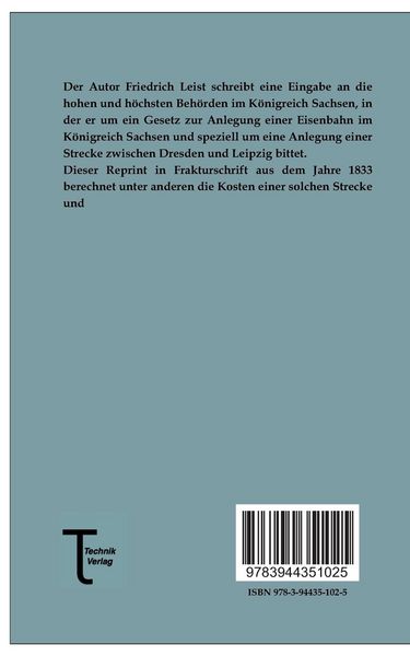 Produktbild: &Uuml;ber ein s&auml;chsisches Eisenbahn-System als Grundlage eines allgemeinen deutschen Eisenbahn-Systems