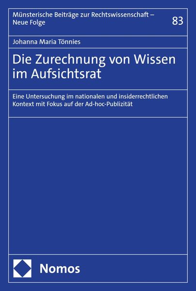 Produktbild: Die Zurechnung von Wissen im Aufsichtsrat