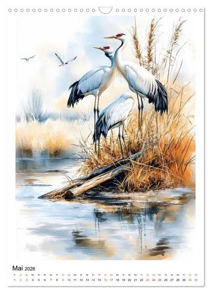 Produktbild: V&ouml;gel - gefiederte Freunde in Wald und Feld (Wandkalender 2026 DIN A3 hoch), CALVENDO Monatskalender