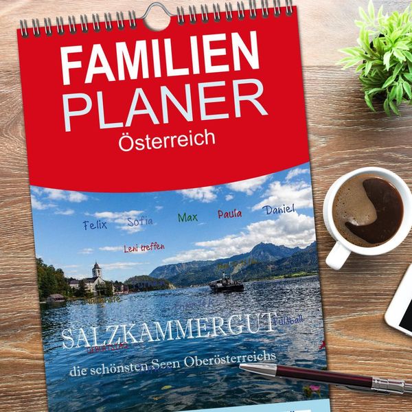 Produktbild: Familienplaner 2026 - Salzkammergut - Die sch&ouml;nsten Seen Ober&ouml;sterreichs mit 5 Spalten (Wandkalender, 21 x 45 cm) CALVENDO