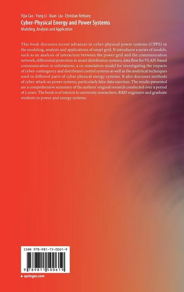 Produktbild: Cyber-Physical Energy and Power Systems
