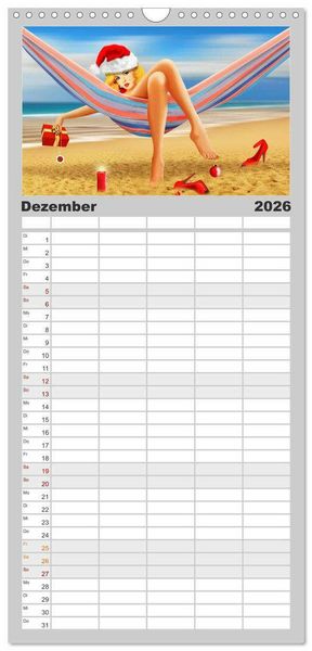 Produktbild: Familienplaner 2026 - Pin-Up Girls im Retro Style by Mausopardia mit 5 Spalten (Wandkalender, 21 x 45 cm) CALVENDO