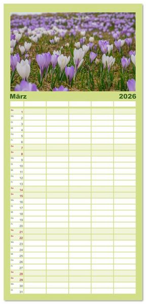 Produktbild: Familienplaner 2026 - Naturwunder Berge mit 5 Spalten (Wandkalender, 21 x 45 cm) CALVENDO