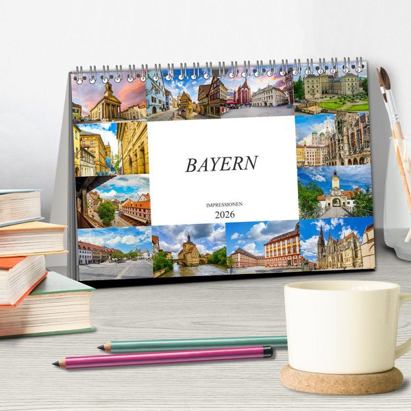 Produktbild: Bayern Impressionen (Tischkalender 2026 DIN A5 quer), CALVENDO Monatskalender